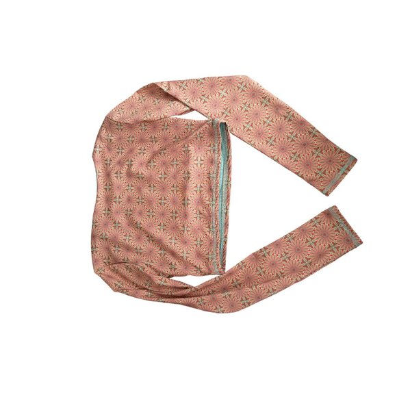 ISA & ANA Floral Long Sleeve Rash Guard Workout Crop Top Size Small - Picture 6 of 8